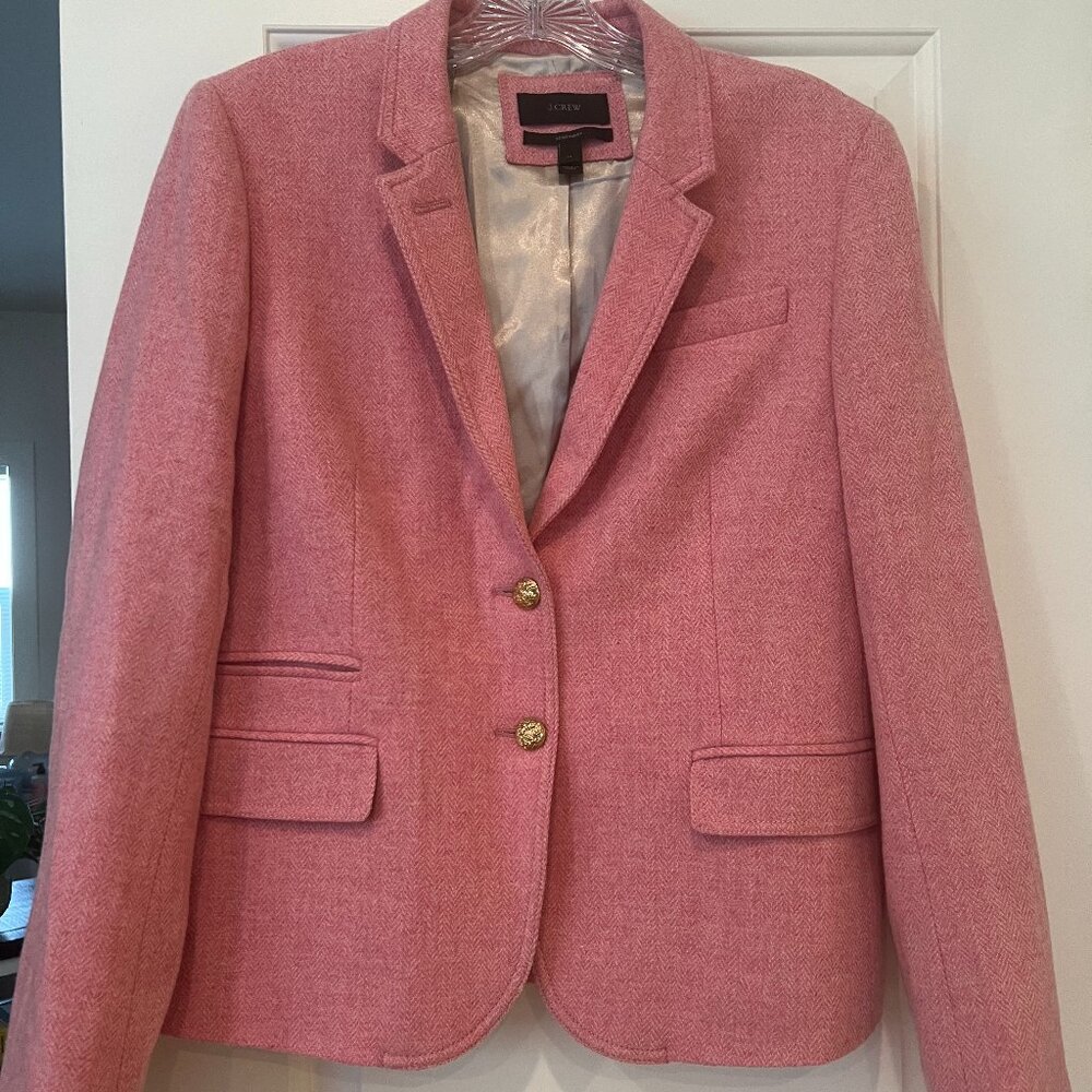 JCREW Pink Heather Schoolboy Blazer and matching pants 14/12
